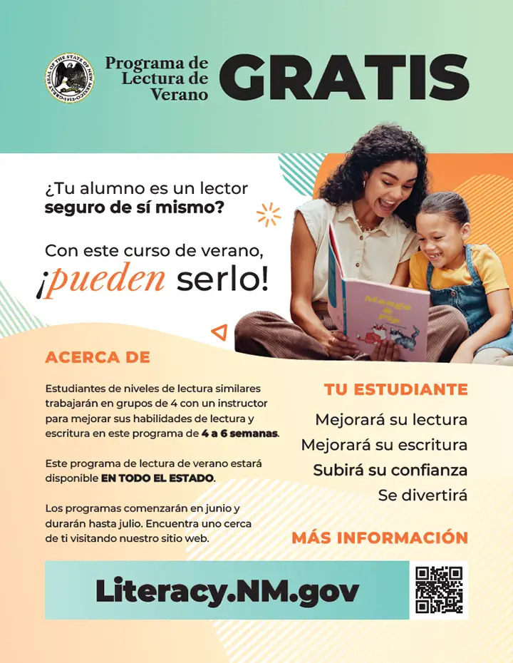 Snapshot of the Reading Program flyer in Spanish
